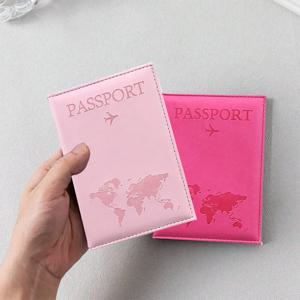 남성 및 여성을위한 PU 가죽 여권 커버 주최자-보호 카드 소지자 ID 문서 커버 세계지도 여행 여권 케이스