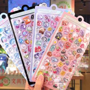 1 pc 3D 구호 스티커 Scrapbooking 귀여운 미적 스티커 크리 에이 티브 캔디 유령 토끼 드롭 Diy 일기 편지지 스티커 용지