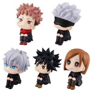 Jujutsu Kaisen Chibi 피규어 Yuji Itadori Satoru Gojo 미니 애니메이션 Collectible 자동차 대시 보드 장식 데스크탑 디스플레이 손바닥 크기 귀여운