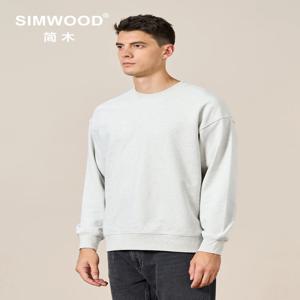 SIMWOOD 2025 가을 신작 남성 캐주얼 미니멀리스트 스웨터 오버 사이즈 o 넥 기본 옷장 필수 플러스 사이즈 풀오버 SI980547