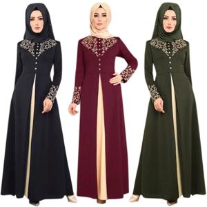 이슬람 드레스 여성 패션 Abaya 두바이 아플리케 터키 여성 우아한 긴