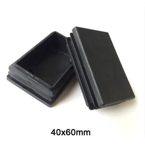1/2/5/10pcs 40x60mm 직사각형 플라스틱 블랙 블랭킹 엔드 캡 튜브 파이프 삽입 플러그 마개