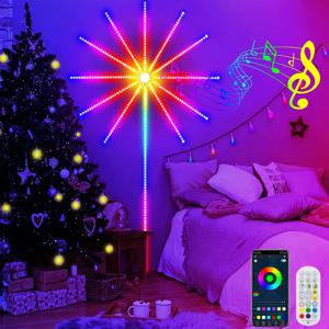 스마트 LED 라이트 스트립 DIY 불꽃 놀이 원격 블루투스 꽃줄 램프 크리스마스 침실 파티 웨딩 장식 휴일 요정 조명