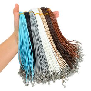 10-50Pcs DIY 목걸이 팔찌 용품 만들기 보석에 대 한 걸쇠 조정 가능한 땋은 밧줄과 직경 1.5/2mm 가죽 코드 목걸이
