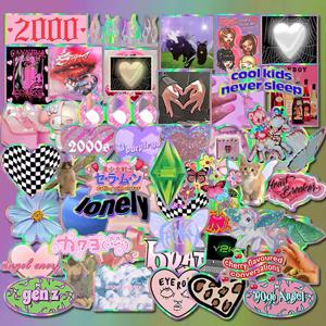 10/30/50PCS 레이저 Y2k 핑크 소녀 스티커 데칼 장식 가방 Scrapbooking 전화 노트북 편지지 귀여운 아이 장난감 스티커