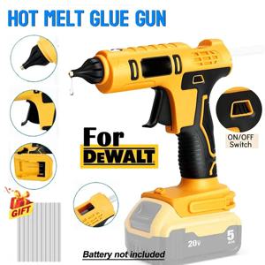 무선 전기 핸드 헬드 핫 접착제 총 수리 DIY 도구 핫멜트 용접 뜨거운 공기 총 Dewalt 용 10 스틱이있는 Anti-scald 노즐