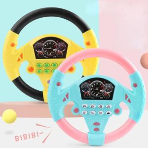 2 색 어린이 운전 자동차 부조종사 스티어링 휠 Eletric Baby Souding 뮤지컬 교육 유모차 운전 보컬 장난감 시뮬레이션