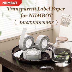 Niimbot D11 D110 D101 H1S 투명 라벨 스티커 이름 태그 열 라벨 접착 용지 스티커 메모 사무실 학교 용품