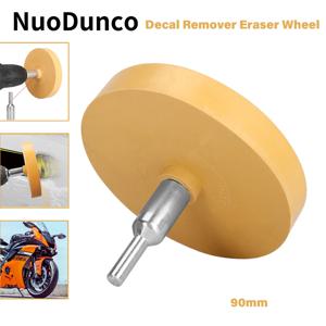 NuoDun 90mm 데칼 리무버 지우개 휠 자동차 연마 키트 3.5 인치 접착 스티커 핀 스트라이프 깨끗한 고무 그라인딩 휠