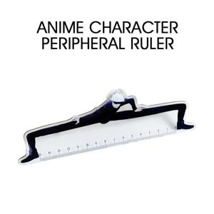 15cm Jujutsu Kaisen 학생 직선 눈금자 Gojo 및 Geto 일본 애니메이션 주변 카와이 문구 용품 투명 눈금자