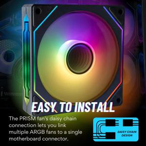 PRISM 4 PRO ARGB CPU 팬 4핀 PWM 저소음 섀시 팬 120mm 인피니트 미러 12V 3핀 메인보드 라이트 싱크 케이스 쿨러 팬