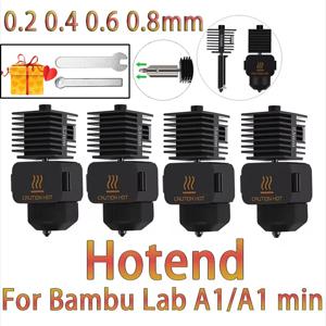 Bambu Lab A1 미니 노즐 핫 엔드 어셈블리 용 핫 엔드 키트 Bambulab A1 3D 프린터 부품 용 0.2/0.4/0.6/0.8mm 경화 강철 노즐