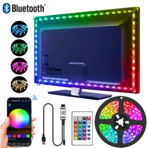 RGB LED 스트립 조명 음악 동기화 USB 5V 리모컨 5050 1m 2m 3m 4m 5m LED 조명 RGB 스트립 TV 백라이트 벽 방 장식용