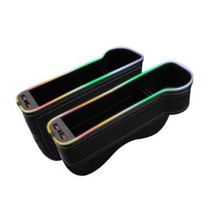 블랙 차량용 멀티 틈새 수납 컵홀더형 QC3.0 USB 충전 사이드 포켓 자동차 수납 자동차용품
