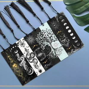 8pcs 아크릴 북마크 학생 학습 용품 편지지 선물 장식 선물 책 사무실 생명의 나무 문 타로 요소 패턴