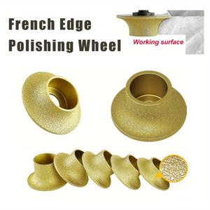 1pc 진공 Brazed 다이아몬드 프렌치 에지 휠 구멍 직경 20mm 다이아몬드 부드러운 연마 휠 타일 석영 대리석 화강암