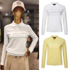 독특한 스타일! ST ANDREWS 여성용 라펠 니트 스웨터! 가을 트렌드, 하이엔드 브랜드, 럭셔리 골프웨어, 스포츠 디자인! ”