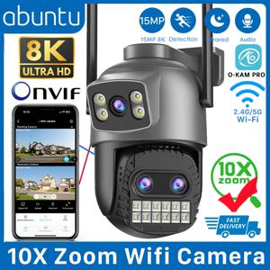 15MP 8K PTZ Wifi 카메라 10X 줌 야외 감시 카메라 35M 장거리 야간 투시경 CCTV IP 보안 카메라 인간 감지