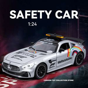 1: 24 스케일 AMG 안전카 F1 레이스 복제품, 합금 모델, 조명 포함, 레이싱 매니아를 위한 수집품으로 적합