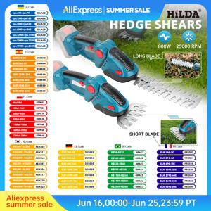 HILDA 2 IN1 전기 헤지 트리머 무선 핸드 헬드 잡초 가지 치기 전단 관목 모어 Makita 18V 배터리 용 정원 도구