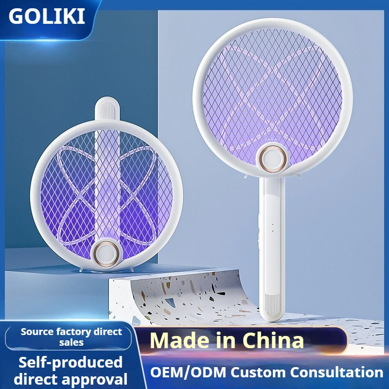 2025 새로운 3200V 접이식 플라이 찰싹 때림 USB 충전식 야간 보라색 빛 트랩 홈 다이닝 룸을위한 자동 모기 킬러