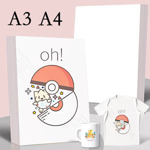 20/50Pcs 잉크젯 프린터에 대 한 A3 A4 승화 열 전송 용지 DIY T 셔츠 의류 가방 컵 도자기 열 전송 용지