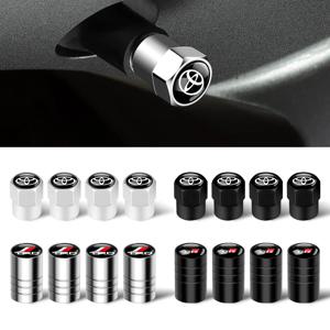4Pcs 자동차 바퀴 타이어 밸브 캡 보호 커버 Toyota Fortuner Chr Verso Prius Yaris Hiace Trd Corolla GR 용 자동차 액세서리