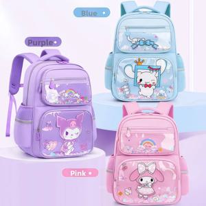 Sanrio 만화 귀여운 남여 어린이 대용량 다기능 학교 배낭 어린이 소년 소녀 내구성 경량 디자인