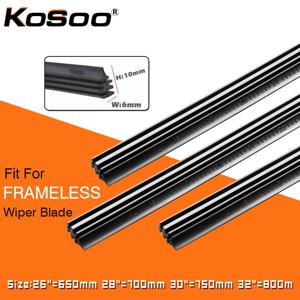 KOSOO 2PCS 차량 앞 유리 삽입 천연 고무 자동차 와이퍼 블레이드 스트립 (리필) 6mm 26 