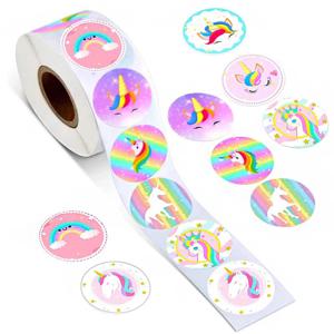 50-500PCS 귀여운 유니콘 보상 스티커 어린이 소녀 선물 스크랩북 장식 라벨 1Inch 수제 DIY 만화 장난감 스티커