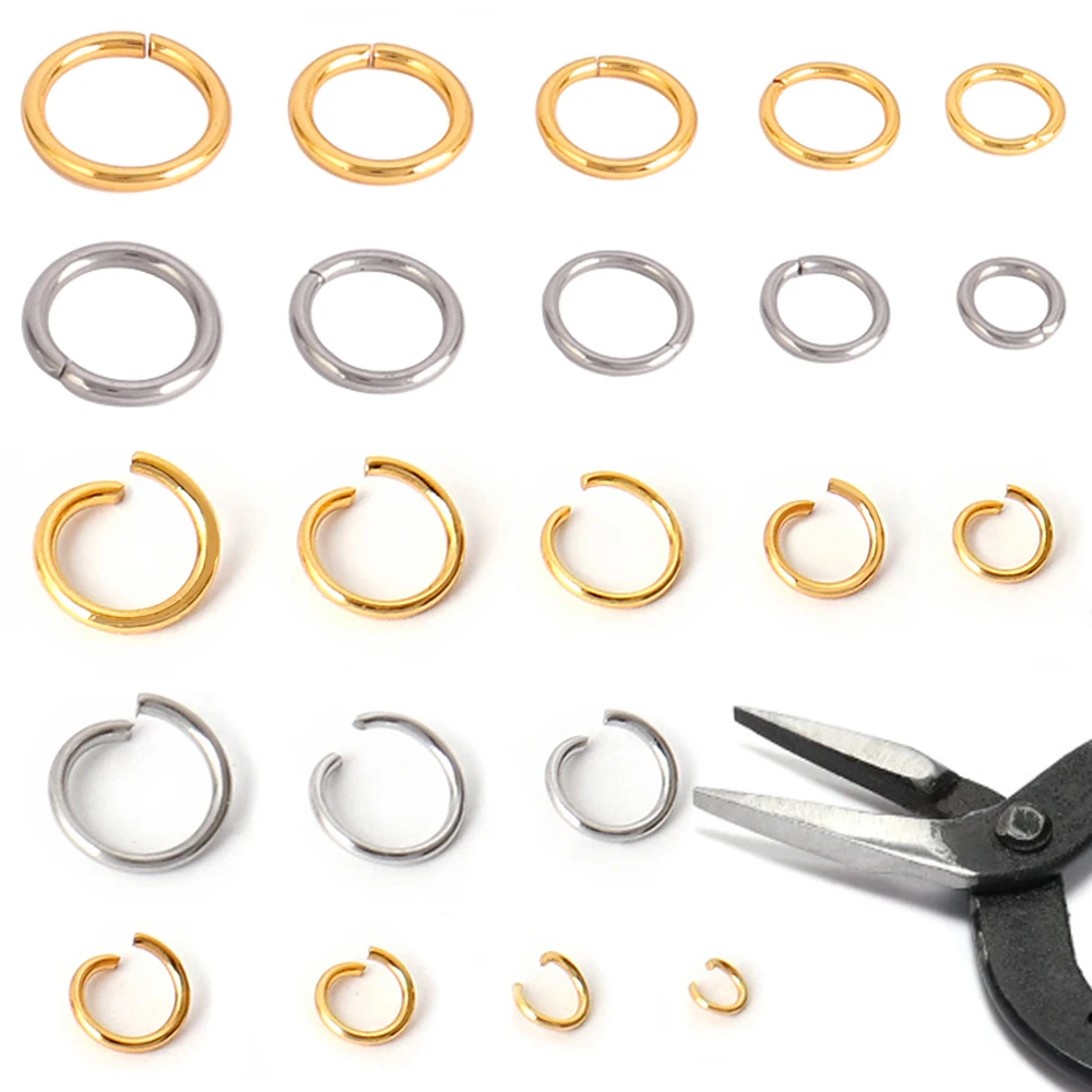 100-200pcs 스테인레스 스틸 오픈 점프 링 분할 링 커넥터 Diy 쥬얼리 찾기 액세서리 만들기 도매 용품