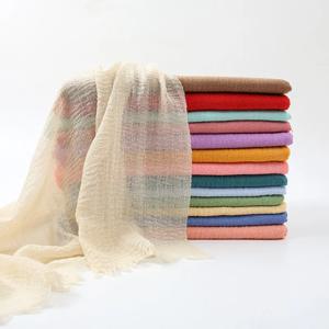여성용 여름 코튼 린넨 스카프 솔리드 컬러 선 스크린 얇은 스카프 소프트 숄 풀라 드 Viscose 봄 여성 랩 Shawls New