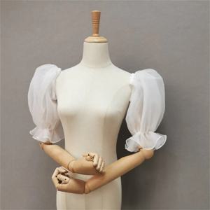 이동식 하프 슬리브 웨딩 액세서리 Organza 푹신한 슬리브 공식 파티 신부 장갑 신부 슬리브 분리 가능