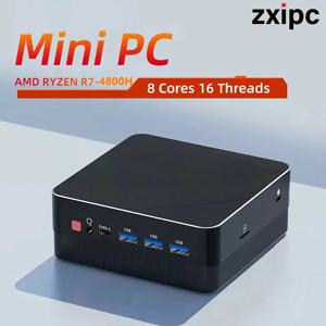 미니 PC 컴퓨터 게임용 AMD Ryzen7 7530U R3 4300U 5500U 포켓 듀얼 LAN WIFI6 4800H 5800H NUC 오피스 DDR4 NVMe 4개 디스플레이 지원