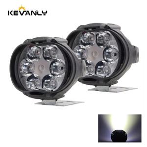 KEVANLY 2PCS 작업 조명 6 LED 오토바이 헤드 라이트 스포트 라이트 방수 슈퍼 밝은 보조 스쿠터 범용 12v Led 바