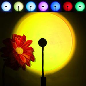 USB LED 일몰 램프 LED 무지개 네온 야간 조명 프로젝터 홈 장식 무드 라이트 침실 거실 벽 선물 사진