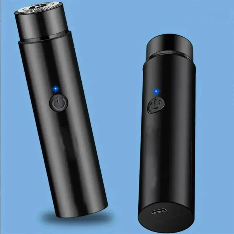 남성용 면도기 미니 전기 면도기 USB 충전 모델 휴대용 면도기 면도기 오래 지속되는 검정색 피부 기계 면도 없음