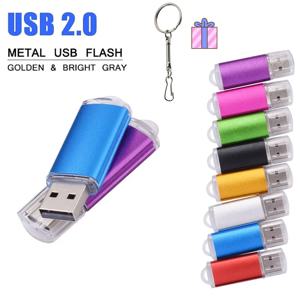 JASTER 100% 실제 용량 USB 플래시 드라이브 128GB 무료 키 체인 메모리 스틱 64GB 미니 금속 펜 드라이브 32GB 16GB 비즈니스 선물
