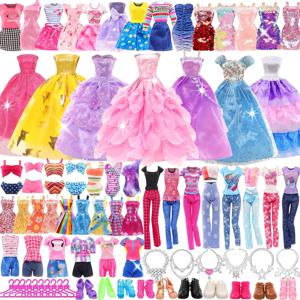 45PCS 11.5'' 인형 옷 = 2 웨딩 드레스 2 탑 2 바지 2 드레스 2 수영복 5 교정기 스커트 10 신발 22 32cm 인형 액세서리