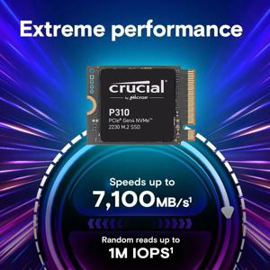 Crucial P310 1TB/2TB PCIe Gen4 2230 NVMe M.2 SSD - 최대 7100MB/s 속도 - 콘솔 성능 향상 - 내장형 SSD - OEM 패키지