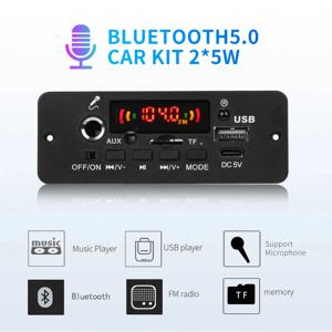 10W 디지털 앰프 MP3 디코더 보드 DC 5V 블루투스 5.0 FM 지원 마이크 자동차 MP3 플레이어 원격 컨트롤러