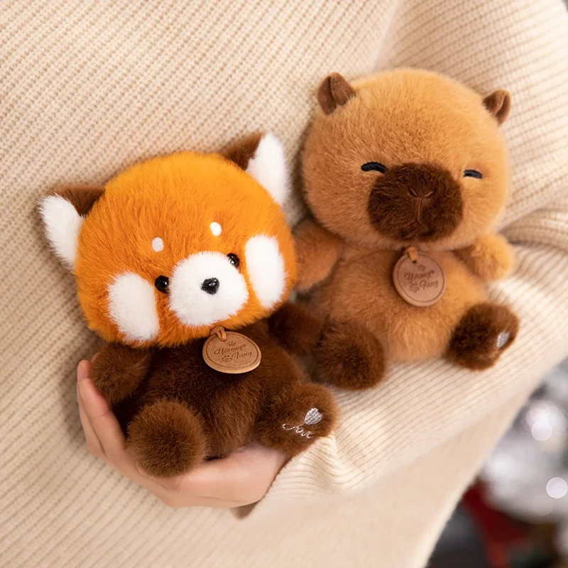 귀여운 앉아 동물 레드 팬더 폭스 나태 고양이 부드러운 봉제 인형 박제 Capybara 돼지 플러시 아기 장난감 어린이를위한 선물