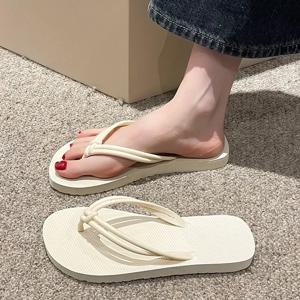 여성용 플립플롭 여름 슬리퍼, 캔디 색상, 여성용 플랫 샌들, 슬립온, 미끄럼 방지 부드러운 밑창, 해변 컴포트 신발