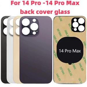 후면 유리 + iPhone 14 Pro-14 Pro Max 용 3M 접착제 뒷면 커버 유리 빠른 교체 하우징 배터리 커버 큰 구멍 후면 유리