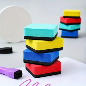 4가지 색상 자기 화이트보드 건식 지우개, 미니 건식 지우개, 교사 용품용 칠판 클리너 와이퍼,