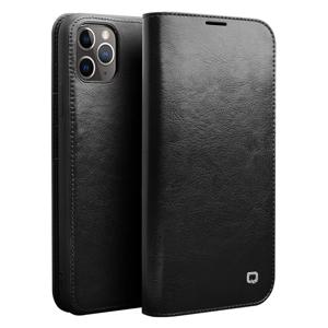 QIALINO iPhone 11 Pro Max 6.5인치용 정품 소가죽 지갑 케이스(2019) - 블랙