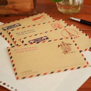 10 개/몫 미니 레트로 빈티지 파리 종이 봉투 패션 귀여운 카와이 한국어 편지지 카드