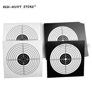 100 개/갑 14x14cm 슈팅 대상 종이 스티커 블랙 화이트 최고 품질의 공기 소총 권총 슈팅 대상 페인트 볼 액세서리