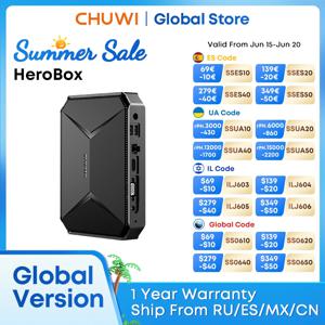 CHUWI Herobox 미니 PC 인텔 N100 UHD 그래픽, 12 세대 윈도우 11, 8GB RAM, 256G SSD, 와이파이 6 블루투스 5.2, VAG 포트 포함