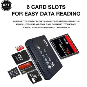 올인원 카드 리더기 USB 2.0 SD 카드 리더기 어댑터 지원 TF CF SD 미니 SD SDHC MMC MS XD 메모리 카드 리더기 쓰기 변환기